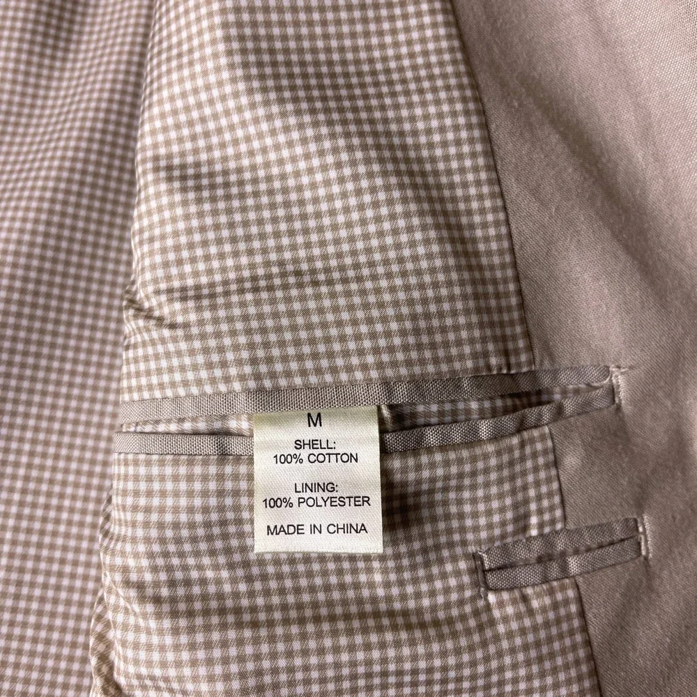 Southern Pines Tan Cotton Sports Coat Blazer Lightweight Lined Men's Size Medium